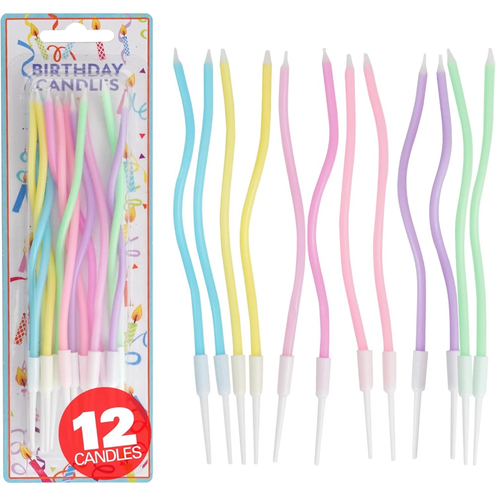 Candle For Supplies - Gökkuşağı Spiral Doğum Günü Pastası Mumları