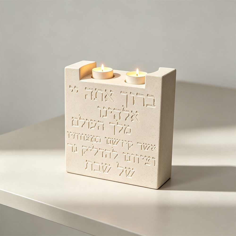 Candle Vessel Supplies - Şabat Çift Mumluk Silikon Kalıp, Yeniden
