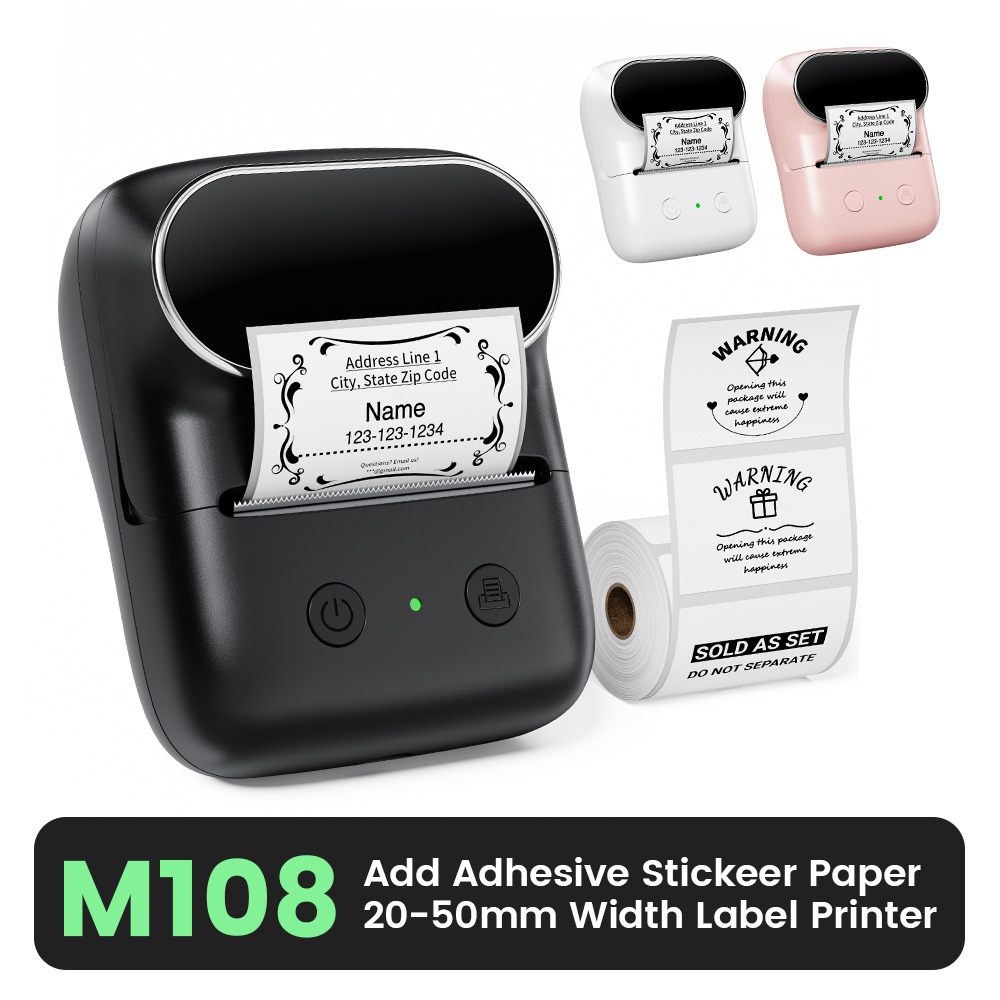 Sticker Label Template - M108 Kablosuz Bluetooth Etiket Yazıcısı, 200+Şablon