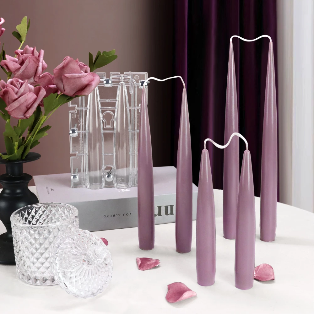 Candle Making Supplies For Beginners - Çift Sivri Sütun Mum Akrilik Kalıp